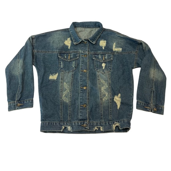 Distressed Jean Jacket - Picture 1 of 6